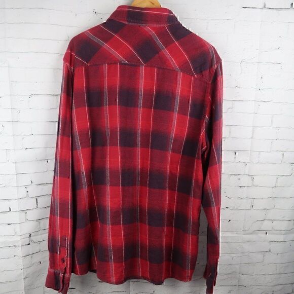 ELIXIR RED FLANNEL BUTTON DOWN LONG SLEEVED MENS SHIRT SIZE XL - Picture 5 of 7